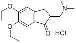 5,6-Diethoxy-2-((dimethylamino)methyl)-2,3-dihydro-1H-inden-1-one hydr ochloride 结构式