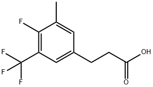 3-[4-Fluoro-3-methyl-5-(trifluoromethyl)phenyl]propionicacid 结构式