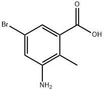 3-氨基-5-溴-2-甲基苯甲酸 结构式