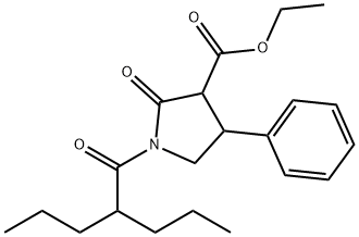 3-Carbethoxy-1-(dipropylacetyl)-4-phenyl-2-pyrrolidinone 结构式