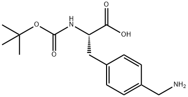4-(氨基甲基)-N-[叔丁氧羰基]-L-苯丙氨酸 结构式