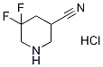 5,5-Difluoropiperidine-3-carbonitrile hydrochloride 结构式
