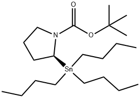 (S)-1-BOC-2-TRIBUTYLSTANNANYLPYRROLIDINE 结构式