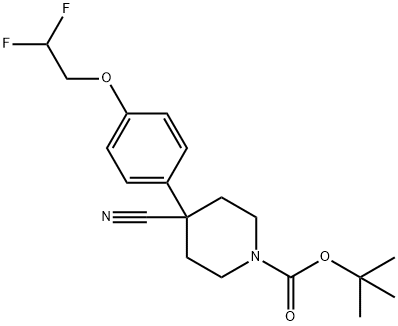 tert-Butyl 4-cyano-4-(4-(2,2-difluoroethoxy)phenyl)piperidine-1-carboxylate 结构式