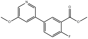 2-氟-5-(5-甲氧基吡啶-3-基)苯甲酸甲酯 结构式