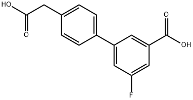 3-[4-(羧甲基)苯基]-5-氟苯甲酸 结构式