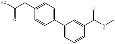 {4-[3-(甲基氨基甲酰)苯基]苯基}乙酸 结构式