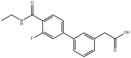 {3-[4-(EthylcarbaMoyl)-3-fluorophenyl]phenyl}acetic acid 结构式