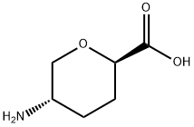 反式-5-氨基四氢-2H-吡喃-2-羧酸 结构式