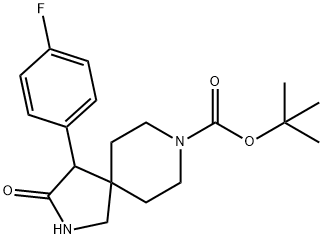 tert-butyl 4-(4-fluorophenyl)-3-oxo-2,8-diazaspiro[4.5]decane-8-carboxylate 结构式