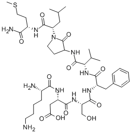 H-LYS-ASP-SER-PHE-VAL-GLY-R-GAMMA-LACTAM-LEU-MET-NH2 结构式