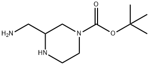 3-(氨基甲基)哌嗪-1-甲酸叔丁酯 结构式