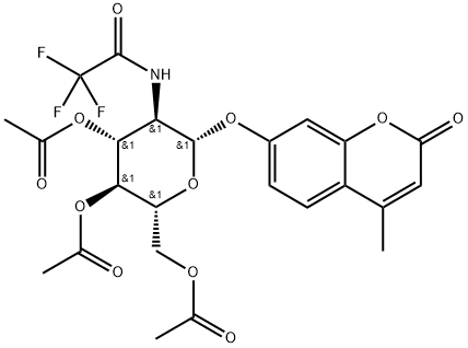 4-甲基-7-[[3,4,6-三-O-乙酰基-2-脱氧-2-[(三氟乙酰基)氨基]-BETA-D-吡喃葡萄糖基]氧基]-2H-1-苯并吡喃-2-酮 结构式