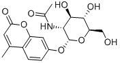 4-甲基伞形酮基 2-氨基-2-脱氧-ALPHA-D-吡喃葡萄糖苷 结构式