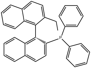 R-(+)-1,1'-联萘-2'-乙基-2-二苯膦 结构式