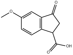 2,3-DIHYDRO-5-METHOXY-3-OXO-1H-INDENE-1-CARBOXYLIC ACID 结构式