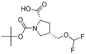 (2S,4S)-1-BOC-4-[(二氟甲氧基)甲基]吡咯烷-2-甲酸 结构式