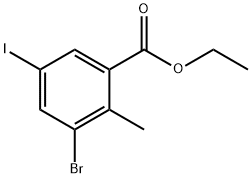 3-溴-5-碘-2-甲基苯甲酸乙酯 结构式