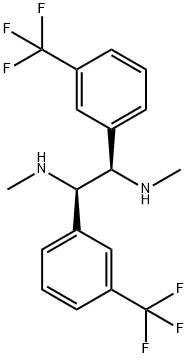 (1R,2R)-(+)-N,N'-二甲基-1,2-双[3-(三氟醚甲基)苯-1,2-乙烷二胺 结构式