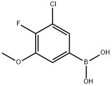 3-Chloro-4-fluoro-5-methoxyphenylboronic acid 结构式