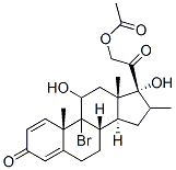 9Α-溴-16Α-甲基孕甾-1,4-二烯-11Β,17Α,21-三醇-3,20-二酮-21-醋酸酯 结构式