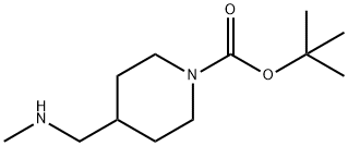 4-[(甲基氨基)甲基]哌啶-1-甲酸叔丁酯 结构式