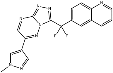 6-[二氟[6-(1-甲基-1H-吡唑-4-基)-1,2,4-三唑并[4,3-B][1,2,4]三嗪-3-基]甲基]喹啉 结构式