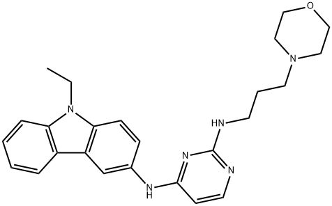 EHOP-016;N4-(9-ETHYL-9H-CARBAZOL-3-YL)-N2-(3-MORPHOLIN-4-YL-PROPYL)-PYRIMIDINE-2,4-DIAMINE 结构式