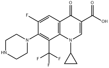3-Quinolinecarboxylic acid, 1-cyclopropyl-6-fluoro-1,4-dihydro-4-oxo-7-(1-piperazinyl)-8-(trifluoroMethyl)- 结构式