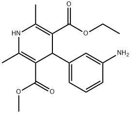 2,6-二甲基-4-(3-氨基苯基)-5-(甲氧羰基)-1,4-二氢吡啶-3-甲酸乙酯 结构式