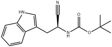 (S)-BOC-2-氨基-3-(3-吲哚)-丙腈 结构式