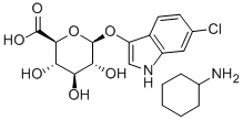 6-氯-3-吲哚基-D-葡糖醛环己基铵盐 结构式