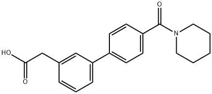 (3-{4-[(piperidin-1-yl)carbonyl]phenyl}phenyl)acetic acid 结构式