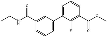 Methyl 3-[3-(ethylcarbaMoyl)phenyl]-2-fluorobenzoate 结构式