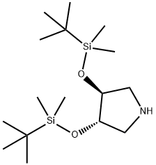 (3S,4S)-3,4-BIS[[(1,1-DIMETHYLETHYL)DIMETHYLSILYL]OXY]PYRROLIDINE 结构式