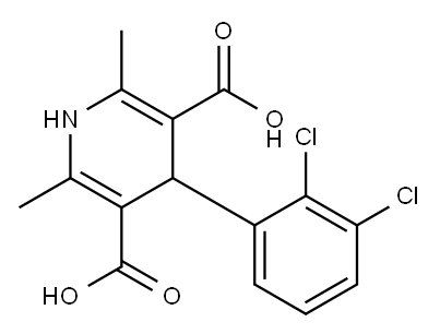 4-(2,3-DICHLORO-PHENYL)-2,6-DIMETHYL-1,4-DIHYDRO-PYRIDINE-3,5-DICARBOXYLIC ACID 结构式