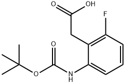 (2-叔丁氧基羰基氨基-6-氟苯基)-乙酸 结构式