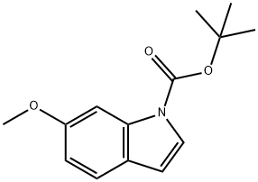 1-(叔丁氧基羰基)-6-甲氧基吲哚 结构式