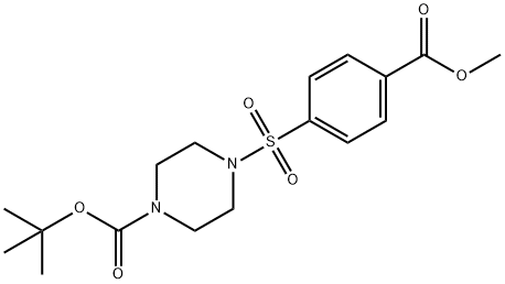 4-((4-(叔丁氧羰基)哌嗪基)磺酰基)苯甲酸甲酯 结构式