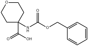 4-(CBZ-氨基)四氢吡喃-4-甲酸 结构式