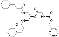 1,3-bis(3-cyclohexylpropanoylamino)propan-2-yl 2-phenylmethoxycarbonyl aminoacetate 结构式