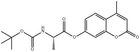 tert-butyloxycarbonyl-1-alanine 4-methylumbelliferyl ester 结构式