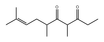 4,6,9-三甲基-8-癸烯-3,5-二酮 结构式