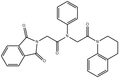 2H-ISOINDOLE-2-ACETAMIDE, N-[2-(3,4-DIHYDRO-1(2H)-QUINOLINYL)-2-OXOETHYL]-1,3-DIHYDRO-1,3-DIOXO-N-PHENYL- 结构式