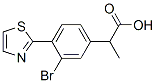 3-Bromo-α-methyl-4-(2-thiazolyl)benzeneacetic acid 结构式