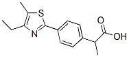 α-Methyl-4-(4-ethyl-5-methyl-2-thiazolyl)benzeneacetic acid 结构式