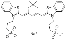 3-(3-SULFOPROPYL)-2-([3-[(3-SULFOPROPYL)-2-BENZOTHIAZOLINYLIDENE) METHYL]-5,5-DIMETHYL-2-CYCLOHEXEN-1-YLIDENE]METHYL)BENZOTHIAZOLIUM INNER SALT SODIUM SALT 结构式