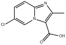 6-氯-2-甲基-咪唑并[1,2-A]吡啶-3-羧酸 结构式