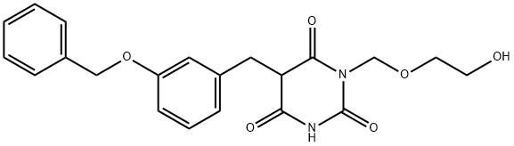 5-(3-benzyloxy)benzyl-1-((2-hydroxyethoxy)methyl)barbituric acid 结构式