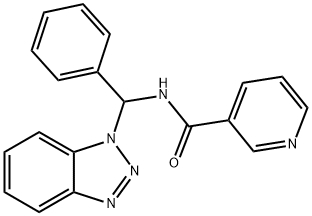 N-(1H-苯并三唑-1-基-苯甲基)-3-吡啶甲酰胺 结构式